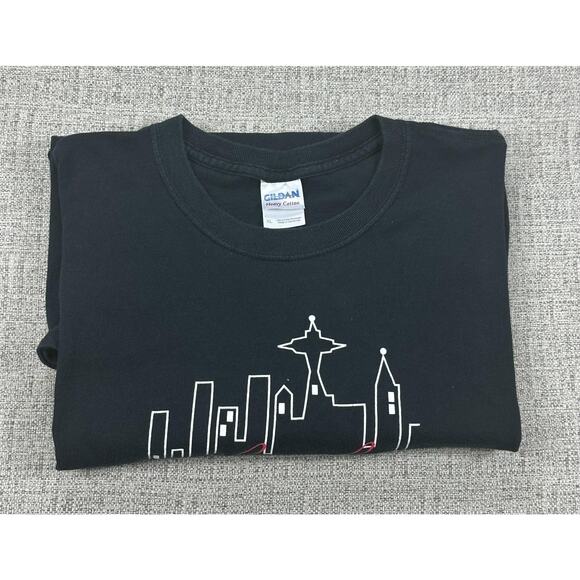 Vintage Sleepless in Seattle Shirt Mens XL Black Movie Skyline Shirt Y2K Gildan - Picture 10 of 10
